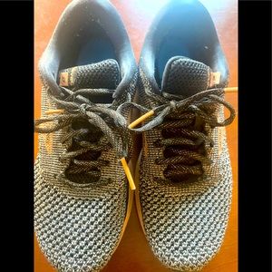 Brooks Tennis Shoes, black and rose gold glitter.